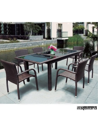 Conjunto para jardín AGBELICE de rattan sintético