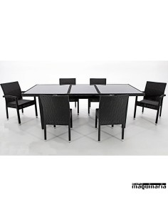Conjunto para jardín AGKENIA de aluminio y rattan sintético