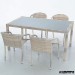 Conjunto para terraza AGTOULA-MARFIL de aluminio y rattan sintético
