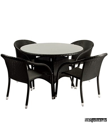 Conjunto para terraza AGREMO1 de rattan sintético