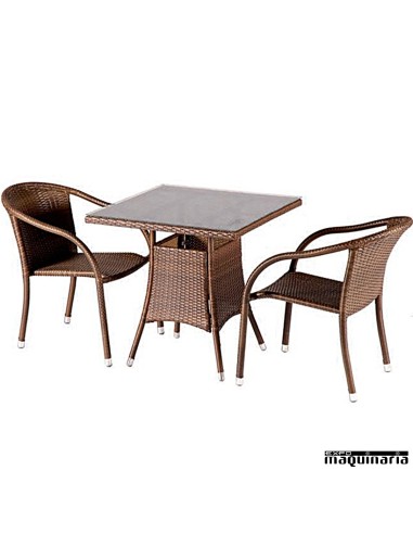 Conjunto terraza AGREMO2 de rattan sintético