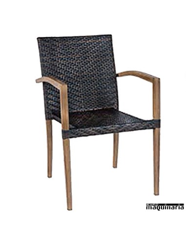 Conjunto para terraza AGDAISY de aluminio y rattan