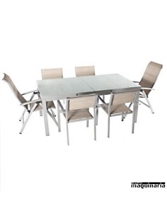 Conjunto para terraza AGNEWTAHA de aluminio y textiline