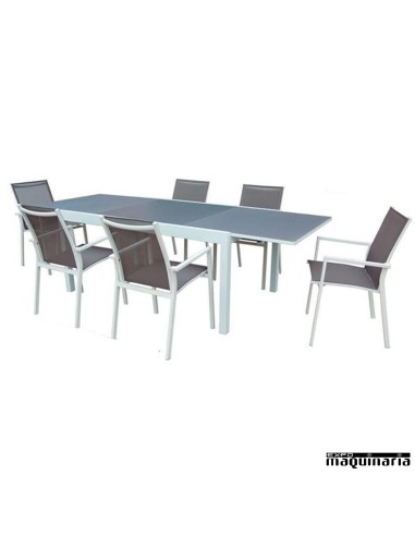 Conjunto para terraza AGALASKA de aluminio y textiline