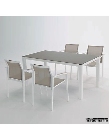 Conjunto para terraza AGALASKA de aluminio y textiline
