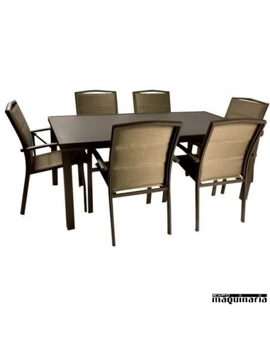 Conjunto para terraza AGGOLD de aluminio y textiline