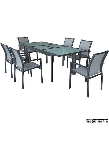 Conjunto para terraza AGEIRE de aluminio y textiline