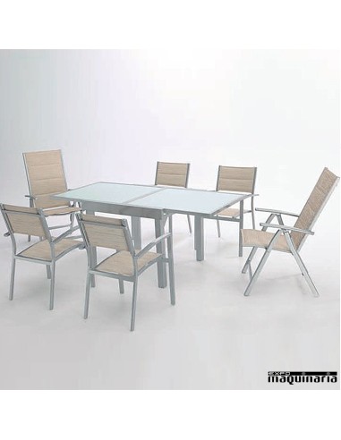 Conjunto para terraza AGSERA de aluminio y textiline