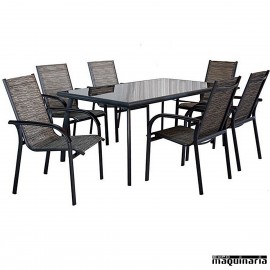Conjunto para terraza AGCANDY de aluminio y textiline