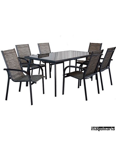 Conjunto para terraza AGCANDY de aluminio y textiline