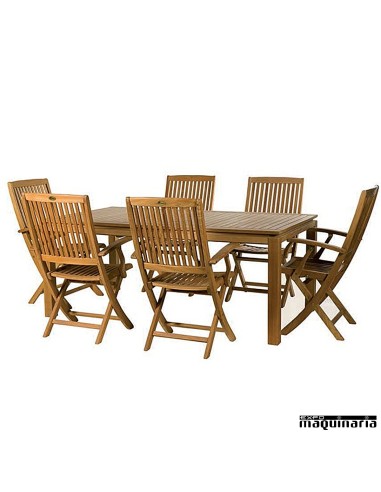 Conjunto de jardín AGLORENA de madera de teka