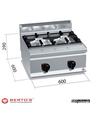 Cocina gas 2 fuegos RMG6F2BH6