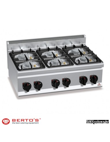 Cocina gas 6 fuegos RMG6F6BPW ECO POWER