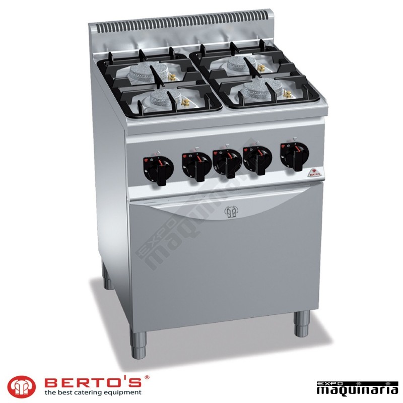 Cocina gas 4 fuegos con horno RMG6F4PW+FG1 ECO POWER