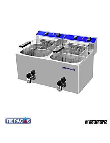 Freidora eléctrica de sobremesa REFE-10+10MP abierta