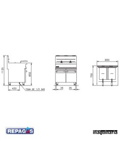 Freidora GAS RE FG307T 15+15 litros 2