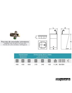 Lavamanos de pie con pedal inoxidable FR061004 2