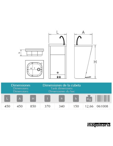 Lavamanos acero inox  doble pedal FR061008