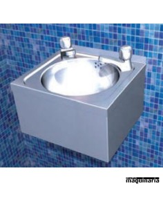Lavamanos acero inox. mural FR061432 doble grifo.
