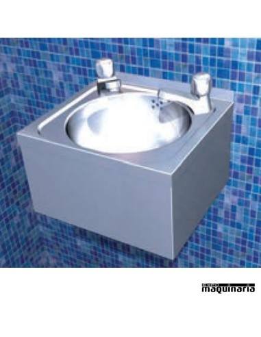 Lavamanos acero inox. mural FR061432 doble grifo.