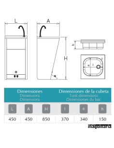 Lavamanos INOX de pie con doble pulsador FR061014 2