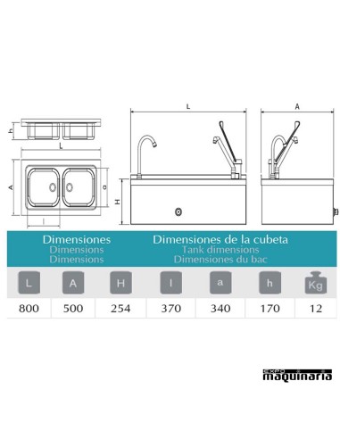 Lavamanos conjunto mural FR054202 con difusor 