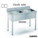 Fregadero  acero inox. con bastidor Dos Cubetas Fondo 600