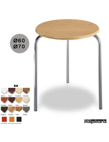 Mesa aluminio 3R80SM para Bar redonda 
