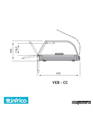 Vitrina tapas frías 8 platos INVEB8CC cristal curvo