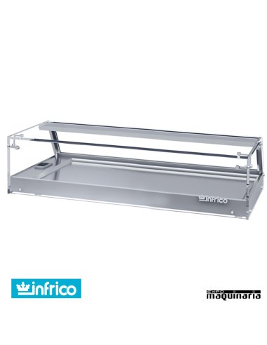 Vitrina expositora tapas frías 4 platos INVEB4CP cristal plano