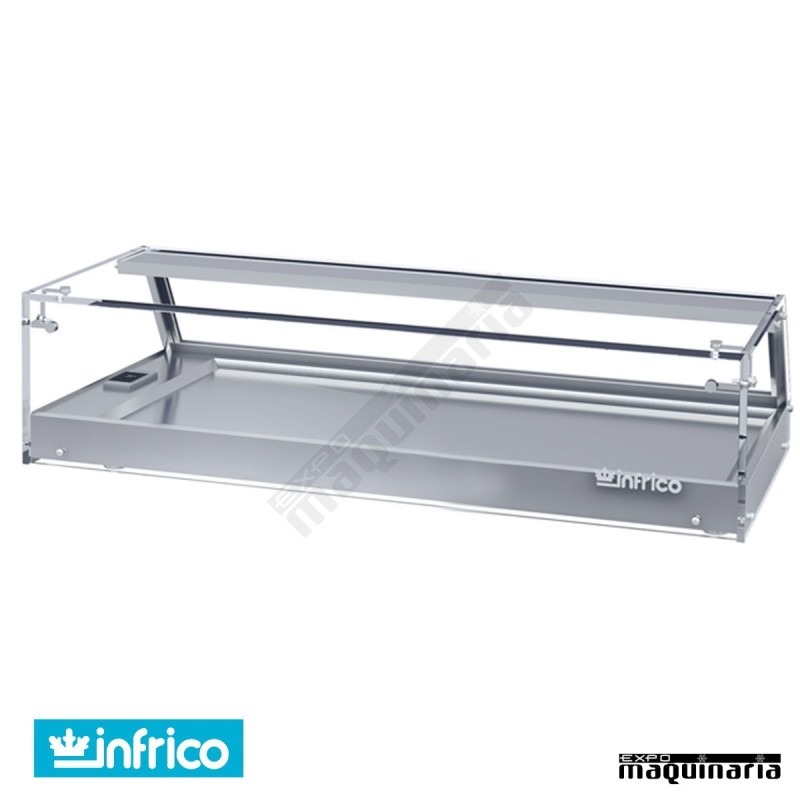 Vitrina expositora tapas frías 4 platos INVEB4CP cristal plano