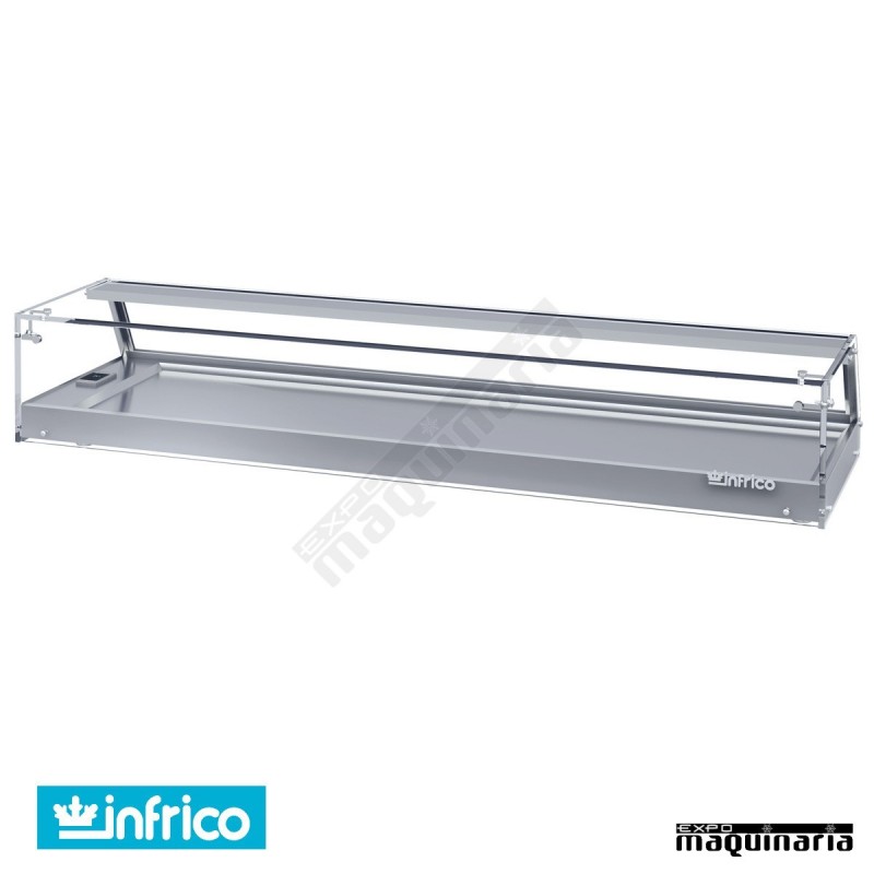 Vitrina placa fría 6 platos INVEB6CP cristal plano