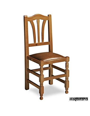 Silla madera 1R2T tapizada skai