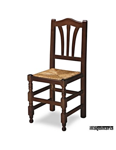 Silla madera 1R2E asiento enea