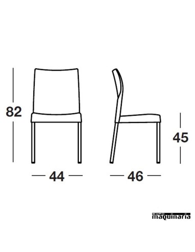 Silla de plastico ISDUNA Medidas