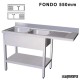 Fregadero industrial inox 2 pozas hueco lavavajillas Fondo 550 FR054234