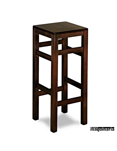 Taburete 20  cuadrado Asiento de madera sin respaldo 