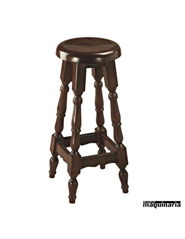 Taburete de madera redondo bar 2r1M