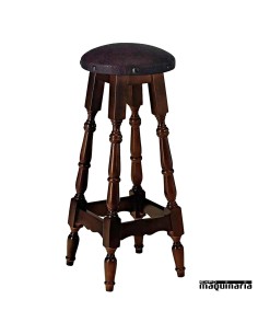 Taburete de madera tapizado bar 2R1T