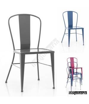 Silla de forja JAS309 asiento metálico apilable