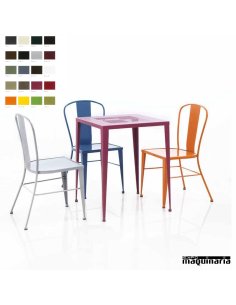 Silla de forja JAS309 asiento metálico apilable 2