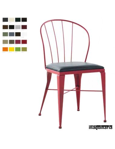 Silla de forja JAS312 asiento metálico apilable