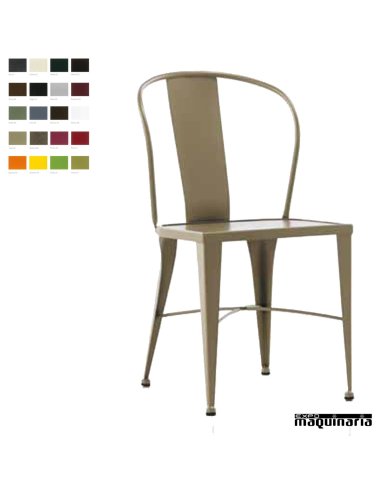 Silla de forja JAS313 asiento metálico apilable