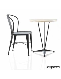 Silla de forja JAS313 asiento metálico apilable 2