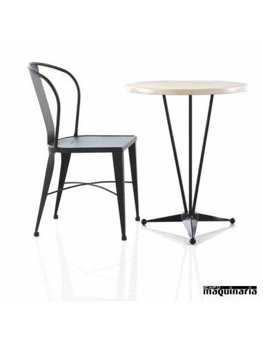 Silla de forja JAS313 asiento metálico apilable
