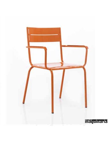 Sillón de forja JAS202 asiento metálico apilable