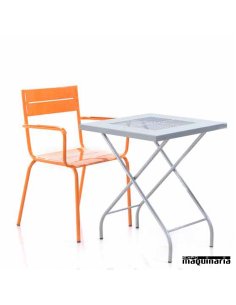 Sillón de forja JAS202 asiento metálico apilable 2