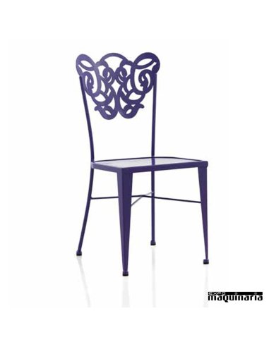 Silla de forja JAS315 asiento metálico apilable