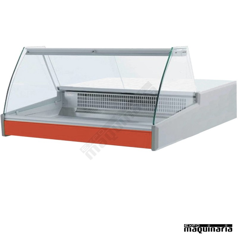 Vitrina expositora pescado 1.5 m cristal curvo sin base SVVHERAP1500