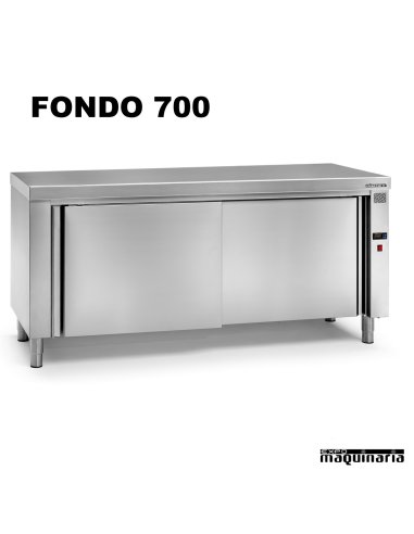 Mesa caliente central inox fondo 700